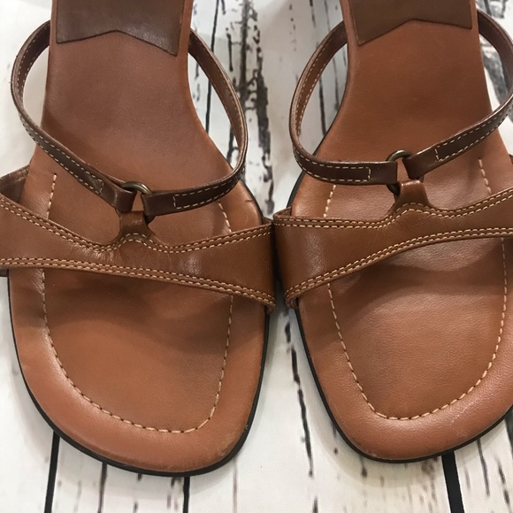Pesaro Brown Leather Slip-On Sandals 2 - Picture 12 of 16